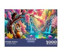 Squirrel in Fantasy 1000 Pc Puzzle Game for Men Women - Squirrel Magical Blossom Forest The Whole Family Activity Educational Game Challenge38x26cm/1000pcs