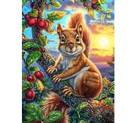 Squirrel in Flower Garden 500 Piece Complete Jigsaw Puzzle Set Teens Beginners Educational Challenge Puzzle Fans Group Play Anniversary Fathers Thick Cardboard 500 PCS