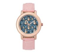 Squirrel in Hat Snows Day Women's Wrist Watch Fashion Alloy Quartz Watch with Strap Easy to Read