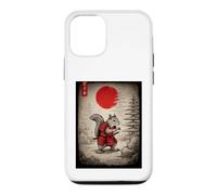 Squirrel in Kimono Walking Under Red Glo Sun Japanese Art Case for iPhone 12/12 Pro