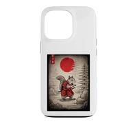 Squirrel in Kimono Walking Under Red Glo Sun Japanese Art Case for iPhone 13 Pro