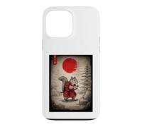 Squirrel in Kimono Walking Under Red Glo Sun Japanese Art Case for iPhone 13 Pro Max