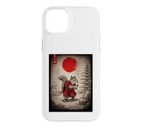 Squirrel in Kimono Walking Under Red Glo Sun Japanese Art Case for iPhone 14 Plus