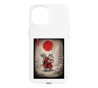 Squirrel in Kimono Walking Under Red Glo Sun Japanese Art Case for iPhone 15