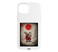 Squirrel in Kimono Walking Under Red Glo Sun Japanese Art Case for iPhone 15 Plus
