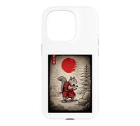 Squirrel in Kimono Walking Under Red Glo Sun Japanese Art Case for iPhone 15 Pro