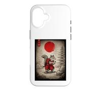 Squirrel in Kimono Walking Under Red Glo Sun Japanese Art Case for iPhone 16