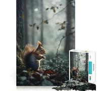 Squirrel in Misty Forest Jigsaw Puzzles for Adults1000 Pieces Smart Toy Soothing Play Accurate Cut Art Collectible 38x26cm