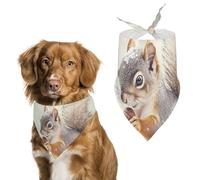 Squirrel In Snows Day Funny Dog Bandanas Puppy Triangle Scarf Washable Bib for Small Medium Large Pet