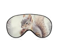 Squirrel in Snows Day Funny Eye Mask for Sleep with Adjustable Strap Blocks Light Eye Shade Cover
