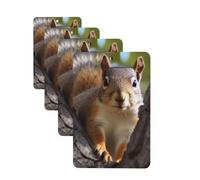 Squirrel in The Tree Car Air Freshener Cards Set of 4 Pieces Long Lasting Hanging Scented Cards Auto Aromatherapy Tablets Personalized Car Fresheners Gifts for Men Women - Lavender Scent