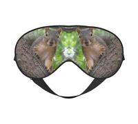 Squirrel in The Tree Double Sided Sleep Mask, Adjustable Blackout, Silk-Like Eye Mask for Sleeping,Travel, Soft, Breathable, Lightweight Comfortable Blindfold