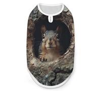 Squirrel in The Tree Hole Dog Shirt Quick Dry Breathable Pet T-Shirt Soft Stretchy Sleeveless Vest Dog Apparel S