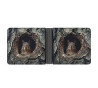 Squirrel in The Tree Hole Wallet with Money Clip Leather Bifold Wallet Slim Credit Card Holder Gift for Men