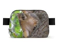 Squirrel in The Tree Print Square Bumbag Fanny Pack for Men Women Adjustable Belt Bag Waterproof Cross Body Bag Chest Bag