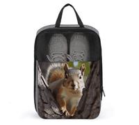 Squirrel in The Tree Shoe Bag Travel Shoe Organizer Water-Resistant Shoe Pouch with Zipper Sneaker Dust Bag, gray, One Size, Modern