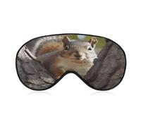 Squirrel in The Tree Sleep Mask,Adjustable Strap Sleeping Mask, Complete Light Blocking Sleep Shade Cover,Soft Breathable Comfortable Blindfold for Women and Men