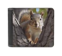 Squirrel in The Tree Wallet Fashionable Slim Leather Wallet with Multiple Card Slots And Hidden Compartments Wallets