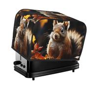 Squirrel In The Woods 2 Slice Toaster Covers Quilted Bread Maker Cover Small Appliance Cover With Handle Toasters Dust Cover For Home Table Kitchen Decor