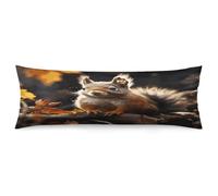 Squirrel in The Woods Body Pillow Cover Soft Breathable Long Pillows Cases with Hidden Zipper Cozy Pillow Case Personality Luxury Pillow Protector 18.9x53 in