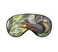Squirrel in The Woods Eye Mask, Adjustable Strip, Blocks Light Sleep Mask, Sleep Eye Mask for Night Sleeping Travel Nap 8.1 * 4.1 Inches