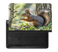 Squirrel in The Woods Passport Holder Passport Cover Protector Essentials with Credit Card Slots for Women Men