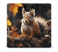 Squirrel in The Woods Scale for Body Weight Highly Accurate Anti-Slip Digital Scale LCD Display Bathroom Scales Sturdy Tempered Glass Smart Scales Rounded Corners Design