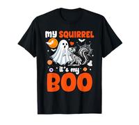 Squirrel Is My Boo Halloween Boo Ghost Skeleton Cute Rodent T-Shirt