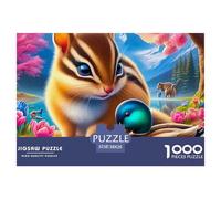 Squirrel Jigsaw Puzzles for Adults Impossible And Difficult Challenge 1000 Pieces Squirrel Challenging Games Educational Games There Are Letters on The Back 38x26cm/1000pcs