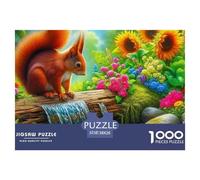 Squirrel Jigsaw Puzzles for Adults Impossible And Difficult Challenge 1000 Pieces Squirrel Challenging Puzzle Games There Are Letters on The Back 38x26cm/1000pcs