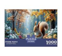 Squirrel Jigsaw Puzzles Puzzles for Adults Kids. 1000 Piece Blossom-filled Forest Impossible Challenge Toy Home Decoration for Adults& Kids Age 14 Years Up 38x26cm/1000pcs