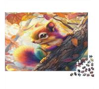 Squirrel Jigsaw Puzzles Puzzles for Adults Kids. 1000 Piece Whimsical Challenge Toy Educational Games Home Decoration for Educational Games Gifts 1000pcs (75x50cm)