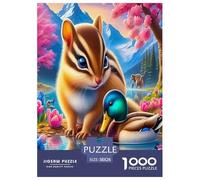 Squirrel Jigsaw Puzzles Puzzles for Adults Kids. 1000 Pieces Impossible Challenge Toy Educational Games Home Decoration for Adults& Kids Age 14 Years Up 38x26cm/1000pcs