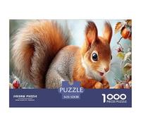 Squirrel Jigsaw Puzzles Puzzles for Adults Kids. 1000 Pieces Snowy Acorn Great Gifts Challenge Toy Home Decoration for Adults& Kids Age 14 Years Up 52x38cm/1000pcs