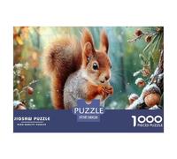 Squirrel Jigsaw Puzzles Puzzles for Adults Kids. 1000 Pieces Snowy Acorn Great Gifts Challenge Toy Home Decoration for Gifts 38x26cm/1000pcs
