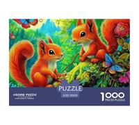 Squirrel Jigsaws for Adults Impossible And Difficult Challenge 1000 Piece Squirrel Challenging Puzzle Games There Are Letters on The Back 70x50cm/1000pcs