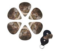 Squirrel Just Laying Guitar Picks 6 Pack 3 Different Thickness Celluloid Guitar Plectrums with Guitar Pick Holder Personalized Guitar Pick for Acoustic Guitar, Electric Guitar, Bass, Ukulele