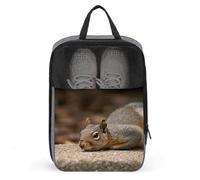 Squirrel Just Laying Shoe Bag Waterproof & Breathable Shoe Pouch for Travel, Portable Carry Case for Sports Sneakers, Gym, Vacation
