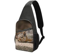 Squirrel Just Laying Sling Bag for Men Women, Hands-Free Crossbody Bag, Casual Chest Bag for Running, Hiking, Travel