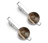 Squirrel Just Laying Tie Clip Set Personalized Tie Clips for Men Business Fashion Designs,Tie Bar for Wedding Anniversary Business