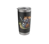 Squirrel Knight Riding a Snail Medieval Fantasy Stainless Steel Insulated Tumbler