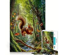 Squirrel Leaping in Forest Hard Jigsaw Puzzle for Adults 1000 Pieces Smart Toy Casual Fun Accurate Cut Artistic Gift 38x26cm