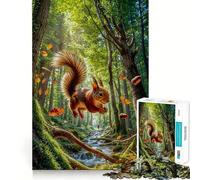 Squirrel Leaping in Forest Teenagers 1000 Piece Jigsaw Puzzle Strong Logic Toy Leisure Fun Clear Edge Art Collectible 50x75cm