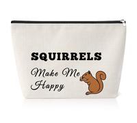 Squirrel Lover Gift Squirrels Makeup Bag Gifts for Squirrel Whisperer Animal Lover Gifts for Women Girls Friends Sister Kids Daughter Funny Squirrel Cosmetic Bag for Her Idea Christmas Birthday Gift