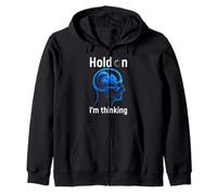 Squirrel lover Hold on Im thinking head skull men women Zip Hoodie
