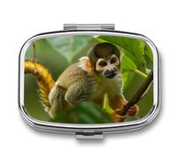 Squirrel Monkey is in The Jungle Travel Pill Box Portable Pill Organizer Medical Box Pill Case Pill Container for Men Women