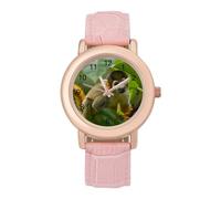 Squirrel Monkey is in The Jungle Watches for Women PU Leather Strap Watch Analogue Quartz Wrist Watch