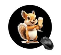 Squirrel Mouse Pad Round Mouse Mat Non-Slip Mousepad for Home Office