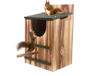 Squirrel Nest, Owl House, Anti Rot Wood Material, Encourages Wildlife Functionality, Top Garden Accessory, Easy Design, For Window Home Porch Tree Mount Outdoor Winter Decor, Multi Species