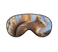 Squirrel on Branch Eye Mask for Women & Men, Breathable & Adjustable Eye Cover, Ultra Soft Sleep Mask, Lightweight Travel Blindfold for Airplane, Nap, Night Sleeping